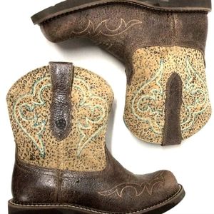Ariat Fat Baby 8 5 leopard turquoise Excellent boots!